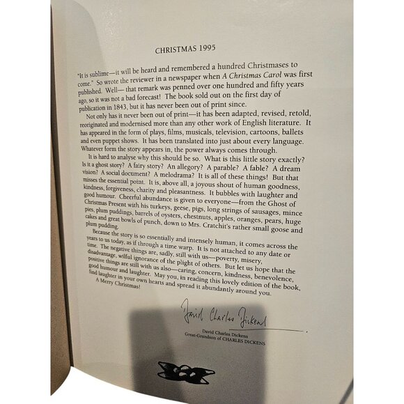 Hallmark Edition 1995 A Christmas Carol Hardcover Leather Gold Embossed Book - Picture 5 of 7